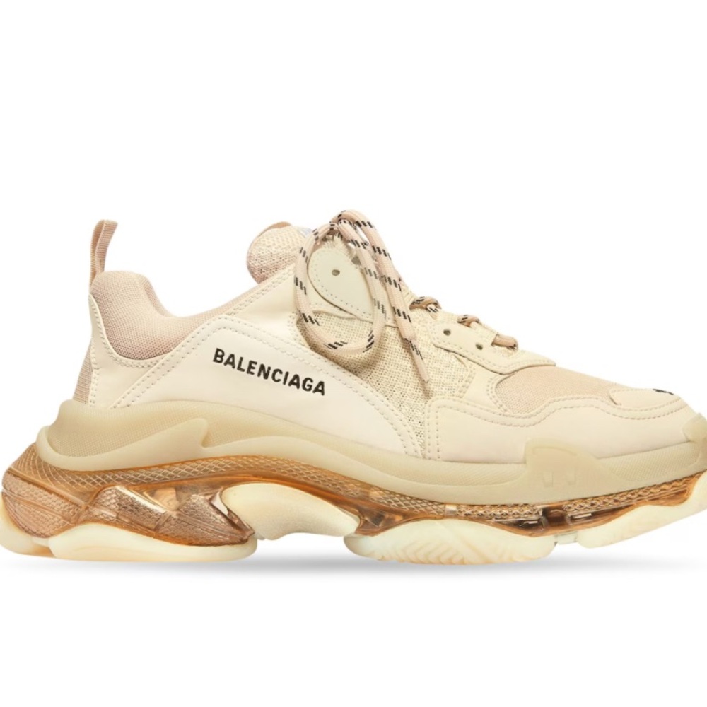 Balenciaga Cream Triple S Sneakers with Chunky Sole